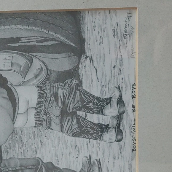 Framed Limited Edition Pencil Art Piece By Re-knowned Artisan Bernie Brown 94 - Picture 2 of 3